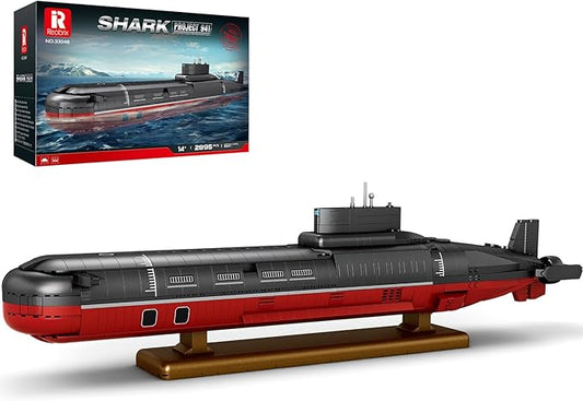 Reobrix Nuclear Submarine Building Sets for Adults, Typhoon-Class Nuclear Submarine Model Kit, History Collectible Decor, Military Toy Gift for Men and Teens
