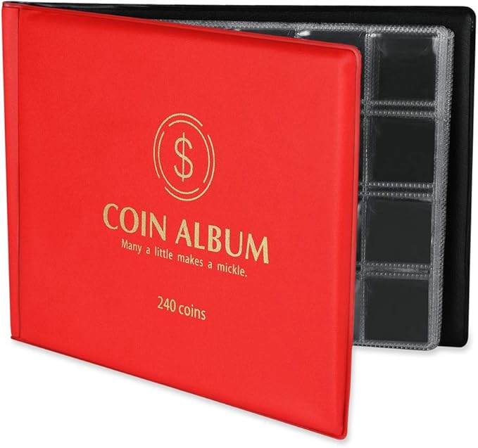 MUDOR Coin Collection Holder Album for Collectors, 240 Pockets Coin Collection Book Supplies