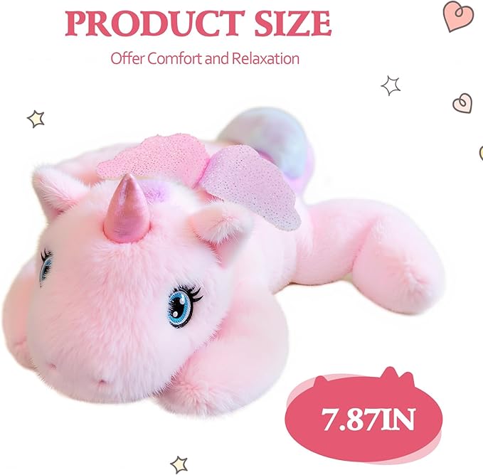 7.8in Unicorn Plush Brown Stuffed Animal Cute Unicorn Plush Toy Ultra Soft Hugging Gift for Kids Girls Boys