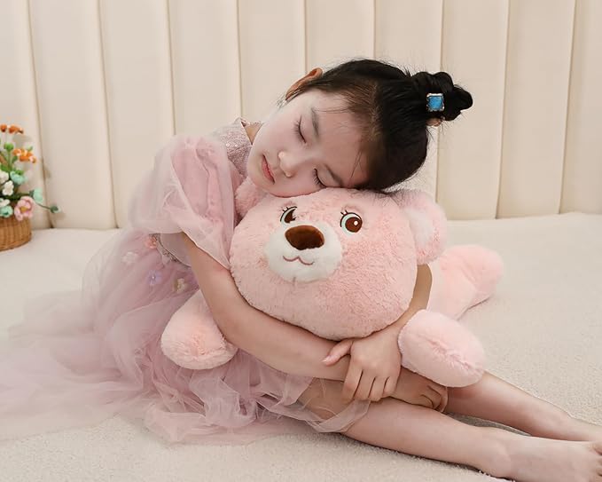 XMV 26 inch 5 lbs Bear Weighted Stuffed Animals, Large Weighted Plush Animal, Cute Plush Toy Pillow, Soft Bear Plushie Gifts for Adults, Kids, Boys and Girls(Light Pink)