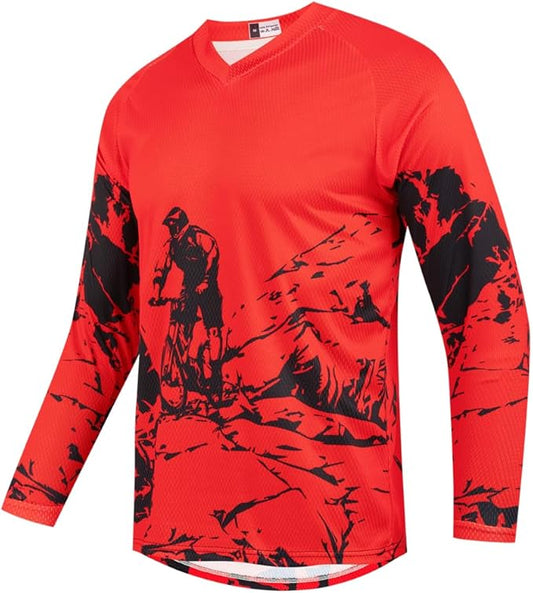 Youth Dirt Bike Jersey, Kids Mountain Bicycle Shirt Long Sleeve Powersports Children Downhill Jerseys for Big Kids