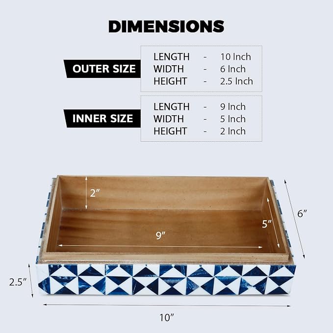 Handicrafts Home Decorative Storage Box 10x6 – Remote Organizer Box with Lid, Modern Decorative Keepsake Box, Boho Shelf Décor, Memory Box for Photos or Letters, Decorative Box for Table Décor