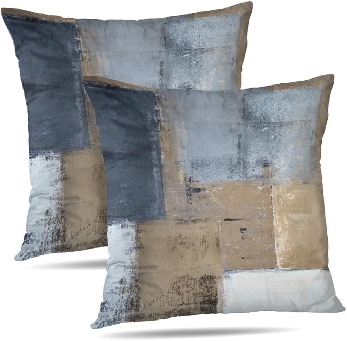 Throw Pillow Covers for Couch, 26x26 Inch, 2 Pack, Blue | Decorative Throw Pillow Covers Cushion Covers for Couch Bedroom Sofa Living Room