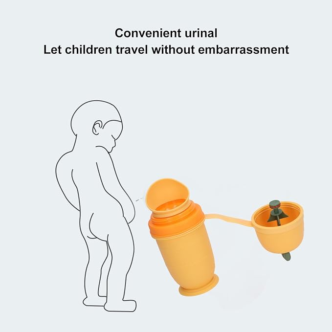 VBESTLIFE Portable Child Urinal Emergency Toilet, Kids Portable Potty Bottle Pee Training Emergency Urinal Toilet for Car Travel Camping Kid Potty Pee Training (Yellow)