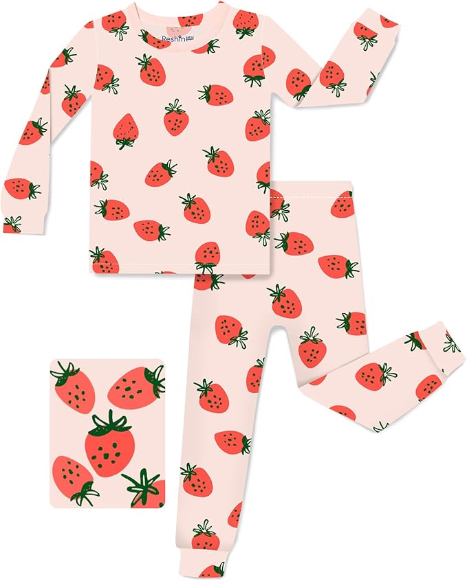 Bamboo Viscose Toddler Girls Kids Pajamas Unicorn Mermaid Pjs Long Sleeve Snug fit 12M-8Y 2pcs Soft Jammies