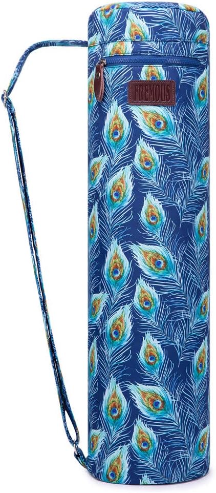 Yoga Mat Bag,Full-zip Exercise Yoga Mat Canvas Carry Bag for Women and Men - Double Storage Pocket,Easy Access Zipper, Adjustable Shoulder Strap and Handle,Fits Most Mat