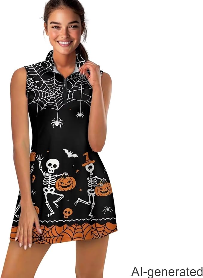 Golf Dress Tennis Dresses for Women with Built in Shorts and Pockets Sleeveless Athletic Dress Workout Dress