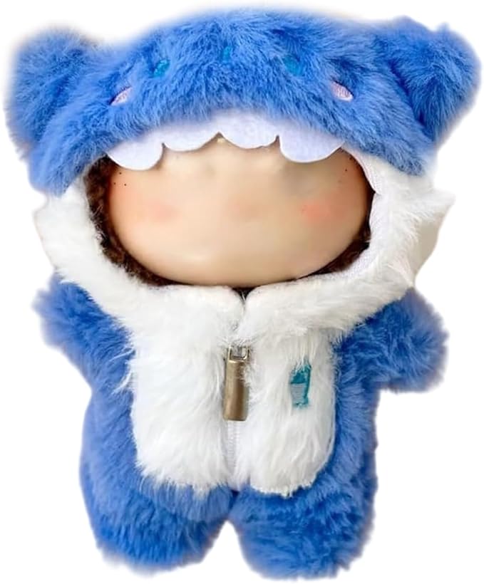 17cm Doll Clothes Set, Cute Blue Shark Outfit Accessories for 6.7inch Dolls Boys,1-Piece Marine-Themed Costume Accessory, for Halloween Doll Clothe