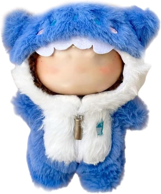 17cm Doll Clothes Set, Cute Blue Shark Outfit Accessories for 6.7inch Dolls Boys,1-Piece Marine-Themed Costume Accessory, for Halloween Doll Clothe