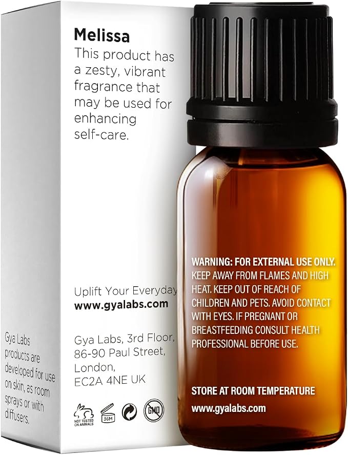 100% Pure Melissa Essential Oil - 0.34 Fl Oz - Melissa Oil for Hair, Skin, Diffuser, Aromatherapy & DIY Candle Making Scent