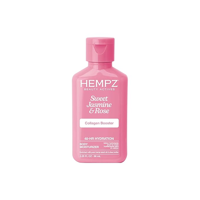 Hempz Mini Collagen-Infused Jasmine & Rose Body Moisturizer, 2.25 oz - Paraben-Free, Vegan, Cruelty-Free
