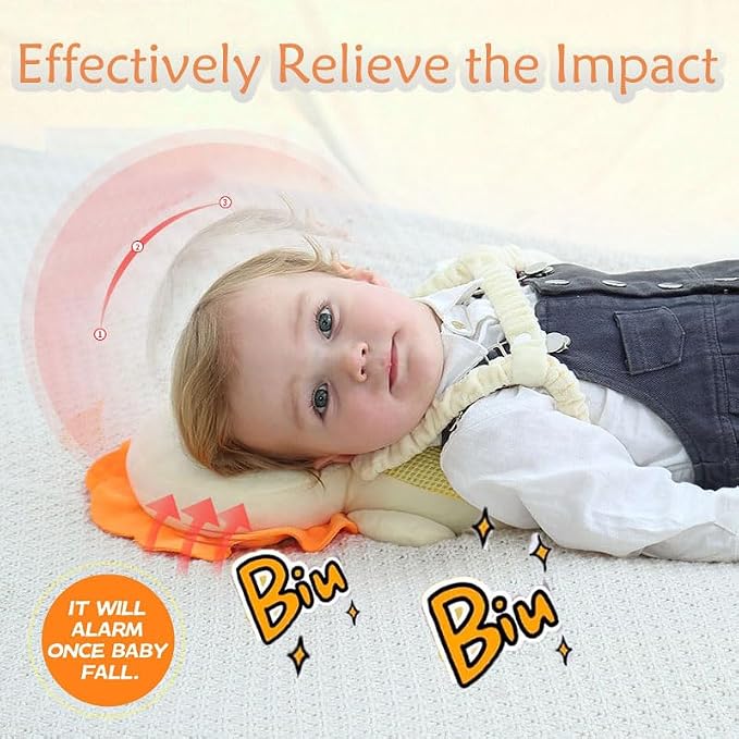 Baby Head Protector, Adjustable Baby Head Protection Backpack with Baby Knee Pads for Walking & Crawling, Soft, Breathable and Wearing Safety Baby Head Protector - Lion