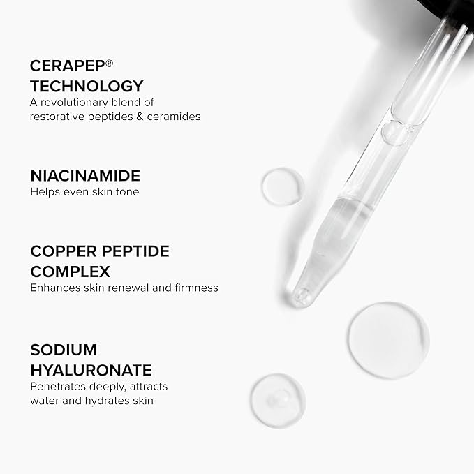 DRMTLGY Needle-less Serum - Anti-Aging Serum for Fine Lines & Wrinkles - Niacinamide with Potent Blend of Hyaluronic Acid, Peptides & Ceramides, 1 fl oz