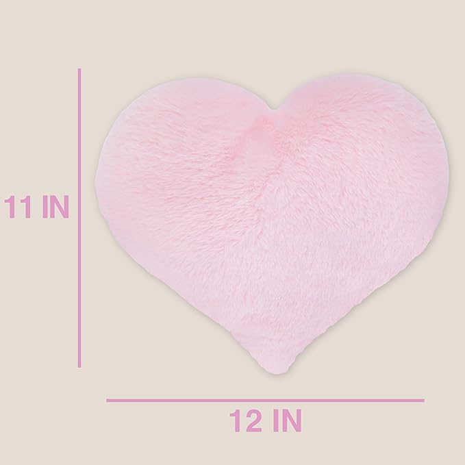 1i4 Group Cozy Microwavable Plush Toys - Heated Stuffed Heart Shape - Heatable Coolable Bedtime Comfort Plushie - Pink