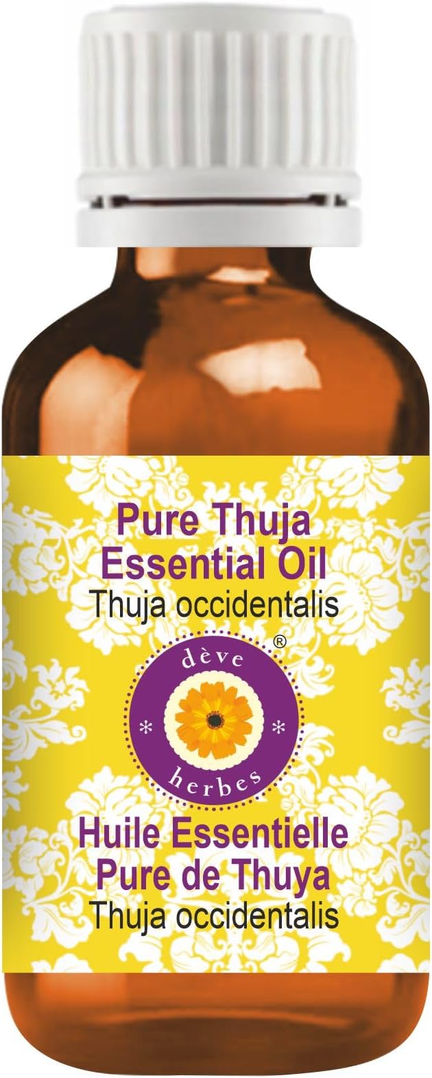 Deve Herbes Pure Thuja Essential Oil (Thuja occidentalis) Steam Distilled 15ml (0.50 oz)