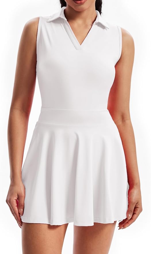 Cute Golf Tennis Dress Workout Athletic Dresses for Women with Shorts Pockets 2 Piece Sets Outfits Summer Clothes