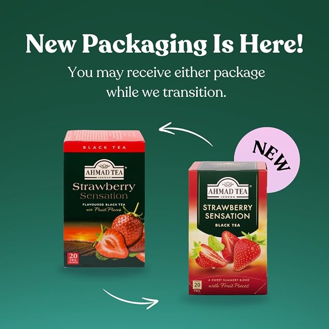 Ahmad Teas - Strawberry Black Tea 1.4oz - 20 Tea Bags