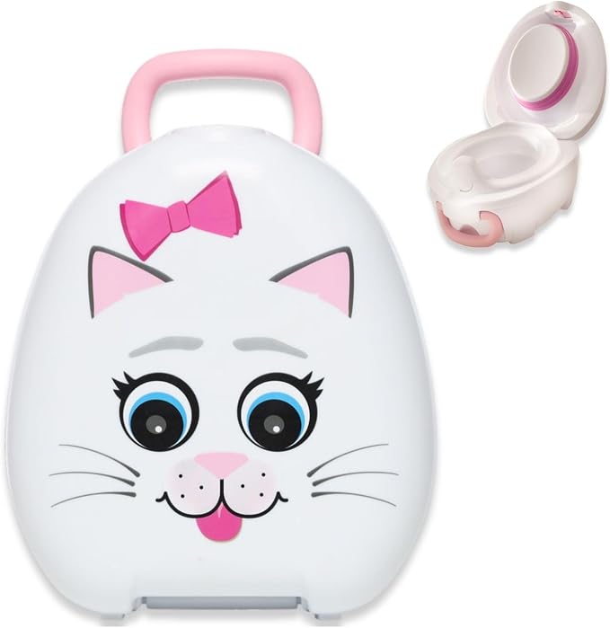 My Carry Potty - Cat Travel Potty, Award-Winning Portable Toddler Toilet Seat for Kids to Take Everywhere