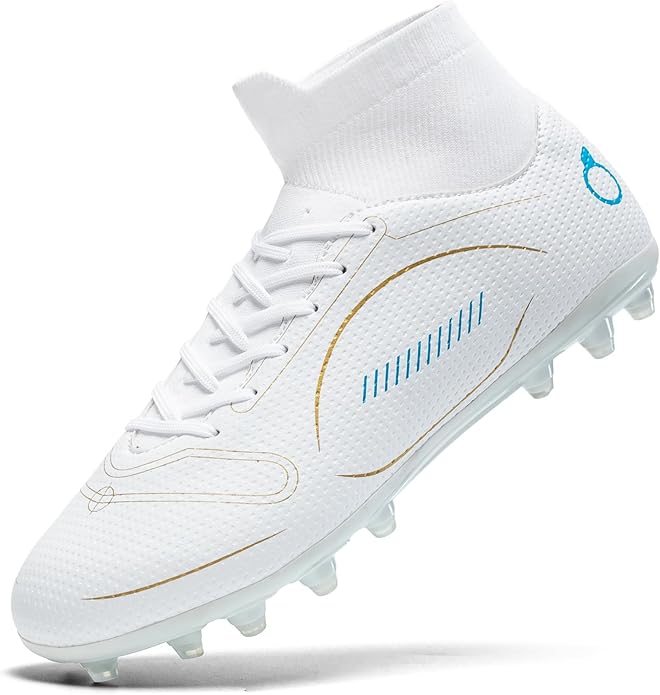Kids Soccer Cleats Boys Girl Football Cleats Youth Turf Soccer Cleats High Top Athletic Outdoor Trainning Football Shoes for Little/Big Kid