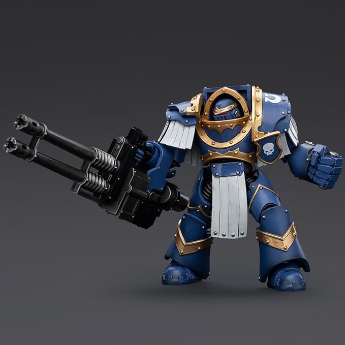 JOYTOY Warhammer 30K The Horus Heresy 1/18 Action Figure Uitramarines Cataphractii Terminator Squad Terminator with Reaper Autocannon Collection Model