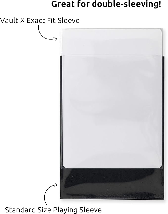 Vault X Exact Fit Sleeves (100 Pack) Perfect Inner Sleeves for Trading Cards, Clear