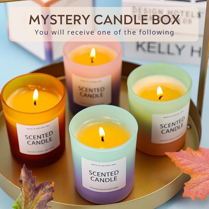 Woodronic Scented Candle, Jar for Home, 5.3 oz Mystery Candle Box, Gift Set for Women