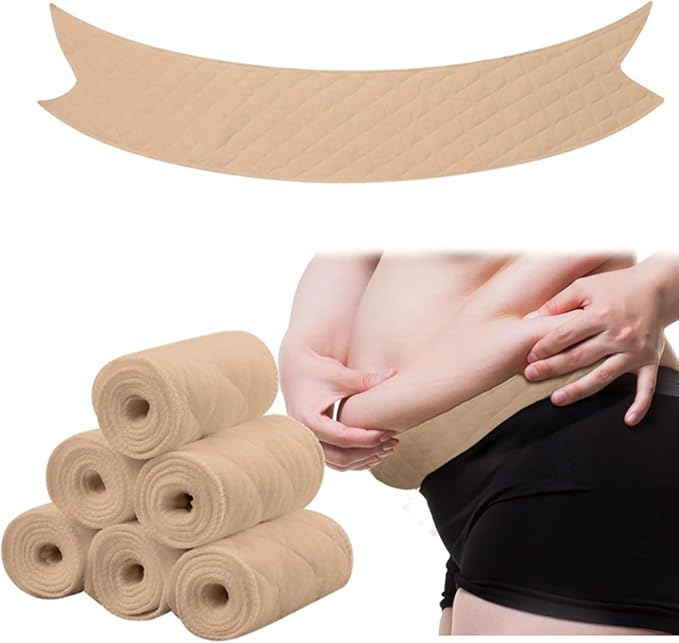6 Pcs Cotton Tummy Liners for Skin Folds, Under Belly Sweat Liners for Sweat Rash, Cloth for Sweat Absorbing