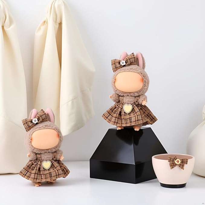 Doll Clothes Set for 6.7-inch/5.9-inch Dolls - Luxury Chic High-End Fashion Outfit with Suitable Accessories, Ladylike Elegance Khaki (No Dolls)