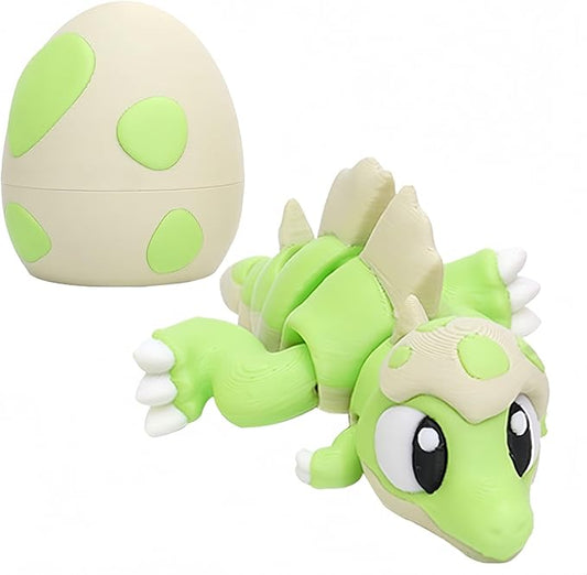 3D Printed Exquisite Dinosaur Egg Toy Model, Fully Articulated 3D Printed Toy. (Green)