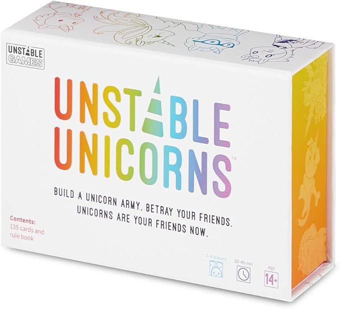 Unstable Unicorns Base Game - Competitive Award-Winning Card Game For Kids, Teens, Adults 2-8 Players, Family Game Night