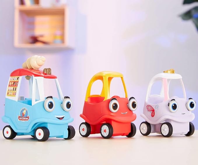 Little tikes Let's Go Cozy Coupe - Ice Cream Truck - Mini Push and Play Vehicle for Tabletop & Floor Push Play Car Fun - Suitable for Toddlers from 3 Years