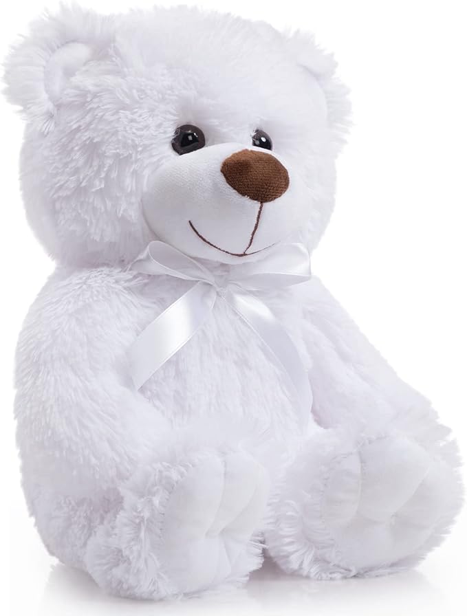 Super Color Teddy Bear Stuffed Animals Plush Toy for Children Girlfriend Family Congratulations Baby Shower Birthday White 14 inch