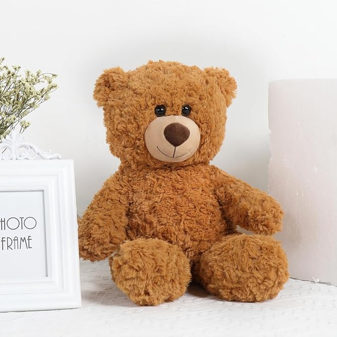 Tezituor Small Teddy Bear Stuffed Animals 18inch, Cute Teddy Bear Plush Toys for Kids Girl Boy, Valentines Bear Plushie Gift for Girlfriend Boyfriend Women Wife, Brown