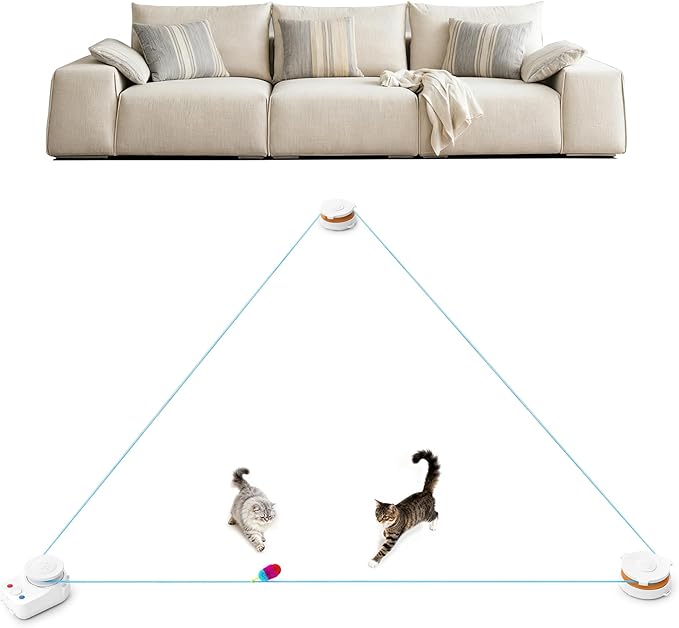 Interactive Cat Toy for Indoor Cats – Automatic Moving & Enrichment Toy for Indoor Cats/Kitten, Auto/Manual Control Cat Treadmill for Exercise & Mental Stimulation, Stimulating Chase Toys (H1K2)