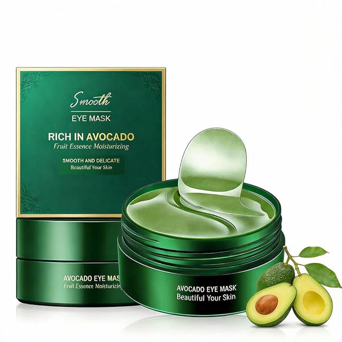 Avocado Eye Mask, Moisturizing Eye Bag Mask, Under Eye Patches for Dark Circles and Puffiness, Fine Lines and Wrinkles, Improving Eye Skin Dryness (120PCS Avocado Eye Patches Collagen Eye Mask)