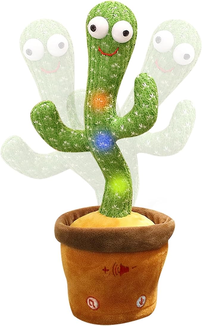 Dancing Talking Cactus Baby Toy for 3 4 5 6 7 8 9 10 11 12 Babies Boy 3-6 6-12 Singing Cactus 9-12 12-18 Repeat What You Say 36 Months Old Music PlushToys 1st Birthday Gifts