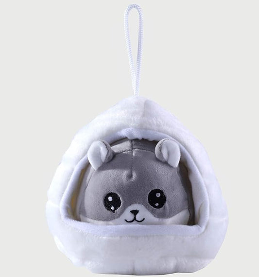 Kawaii Stuffed Animals Hamster Plush and Worm Bed House Hanging Cage Great for Kids Plush Toys for Toddlers-6 Inch