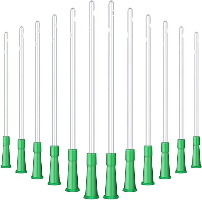 Nuanchu PVC Replacement Tubings Supplies Tubes Kit Clear Replacements Hose with Flexible Rounded End for Smooth Insert(16 FR,30 Pieces)