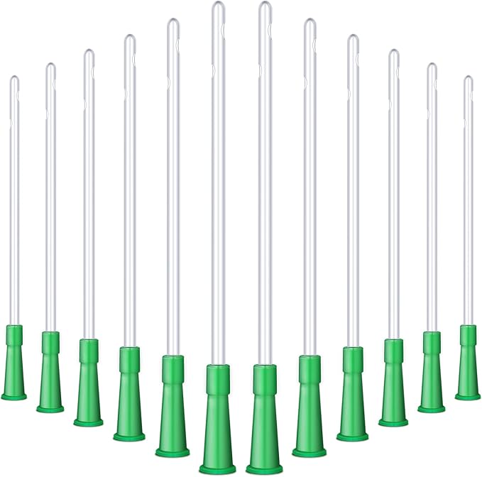 Nuanchu PVC Replacement Tubings Supplies Tubes Kit Clear Replacements Hose with Flexible Rounded End for Smooth Insert(14 FR,60 Pieces)