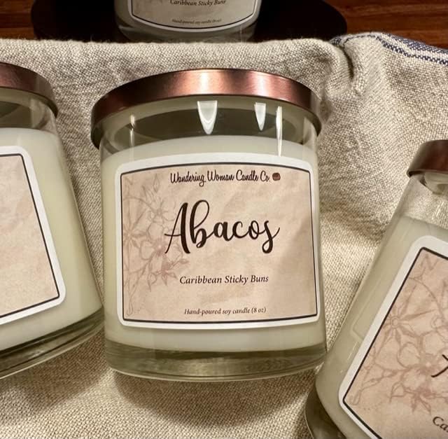 Wandering Woman Candle Company 8 oz Soy Wax Candle (Abacos: Caribbean Sticky Buns)