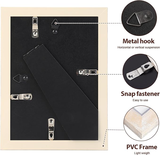 Fixwal 5x7 Picture Frame Set of 5, Vintage Photo Frame, Rustic Retro Picture Frame with Tempered Glass, Decorative Art on Walls and Tabletop Placement