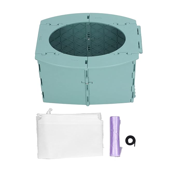 Yinhing Toddler Potty Foldable PP Portable Toilet for Camping Travel Road Trips Distance Driving Lightweight Compact Easy to Safe Design for Kids (Green)
