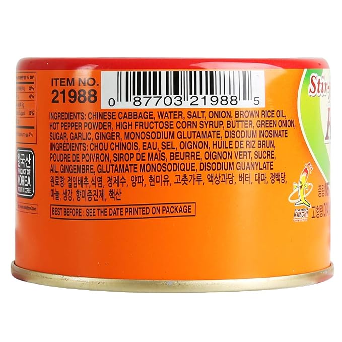 Wang Korean Canned Stir-Fried Kimchi, 5.64 Ounce, Pack of 12.