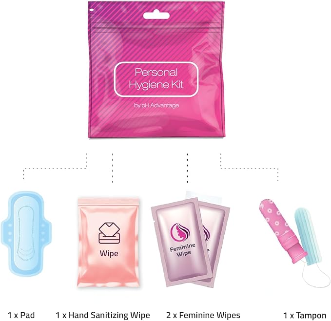 Bulk Period Kits (Assorted Colors) – Prefilled Menstrual Hygiene Kits with Tampon, Pad & Feminine Wipes | Individually Wrapped for Schools, Shelters & Outreach Programs (100)