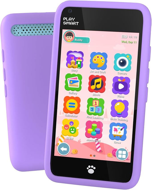 MOMILLA Toys Kids Smart Phone, Birthday Gifts for Girls, Kids Phone with 3.97" Touchscreen, 16 GB Mini Play Cell Phone, Toddler Toys for Girls Age 3 4 5 6 7 8 9 10 Years Old (Front Camera Only)