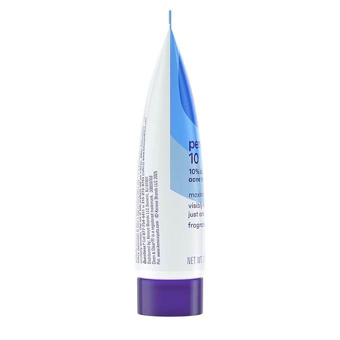 Clean & Clear Persa-Gel 10 Oil-Free Acne Spot Treatment with Maximum Strength 10% Benzoyl Peroxide, Topical Pimple Cream Visibly Reduces Acne in One Day, Fragrance-Free, 1 fl. oz (Pack of 4)