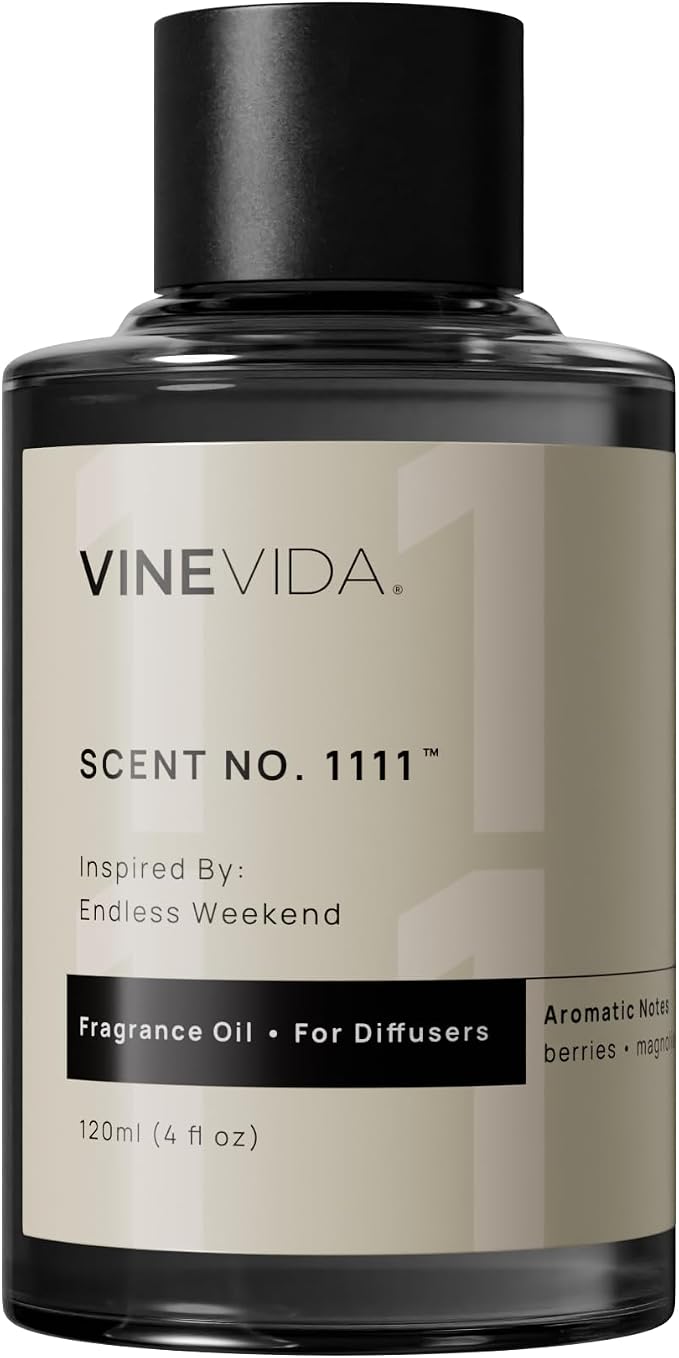 VINEVIDA [4 Fl Oz] Scent NO. 1111 Fragrance Oil for Cold Air Diffusers, Aromatic Notes of Raspberry Magnolia Vanilla, Essential Oils for Diffuser Oil Refill & Air Freshener Room Spray