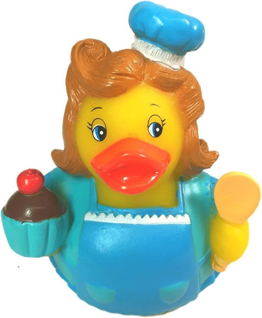 3" Baking Rubber Duck [Floats Upright] - Baby Safe Bathtub Bathing Toy