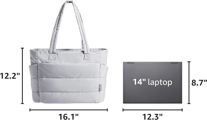 BAGSMART Tote Bag for Women, Lightweight Puffy Tote Bag with Compartments Shoulder Bag Handbag for Travel, Work, Gym | Lightweight