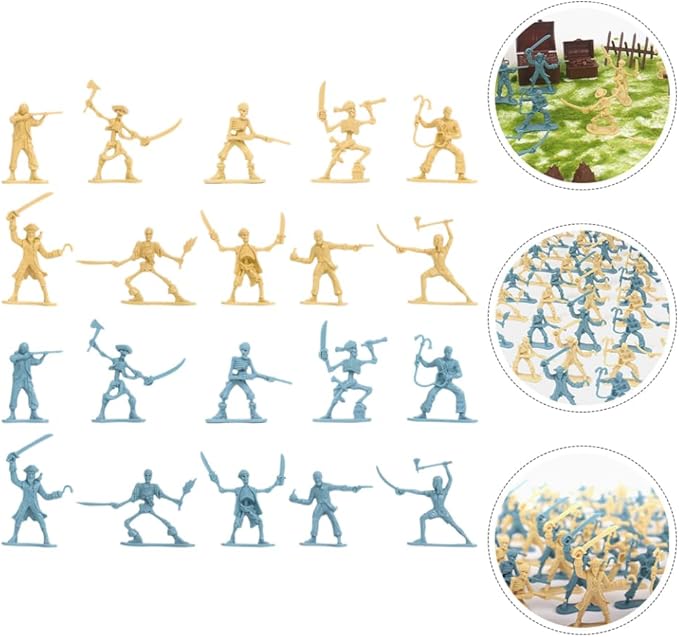 BESPORTBLE Pirate Soldier Figures 100pc Miniature Toy Soldiers Pirate Skeleton Warrior